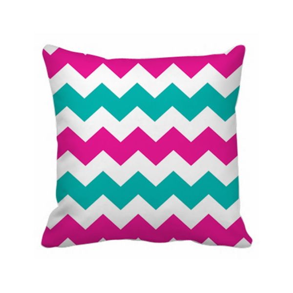 Almofada Chevron Rosa e Verde