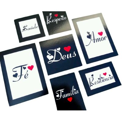 Placas mdf coração 7 un