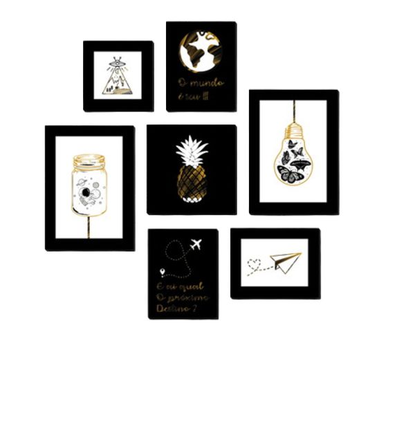 Placas mdf Tumbrl Dourado 7 un