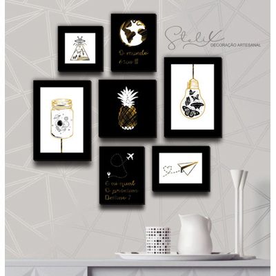 Placas mdf Tumbrl Dourado 7 un