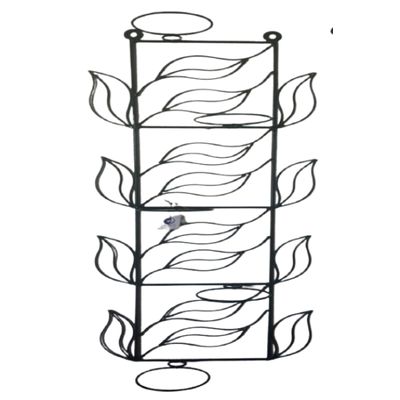 Suporte Ferro Para Plantas Folhas 5 Vasos - Preto