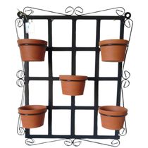 Suporte ferro Para Plantas Quadrado para 5 vasos - Preto