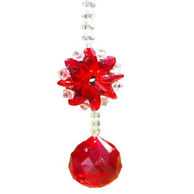 Pingente De Cristal - Suncatcher - Chakras - Facial Vermelho