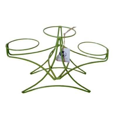 Suporte Ferro de mesa 3 vasos - Pequeno - Verde