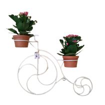 Suporte Plantas Bicicleta Branca 2 Vasos
