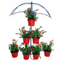Suporte Plantas Guarda chuva Azul 7 Vasos