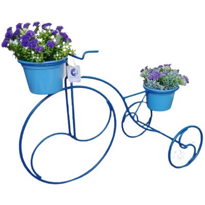 Suporte Plantas Bicicleta Azul - 2 vasos