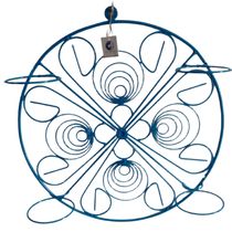 Suporte ferro Mandala para 4 vasos - Azul