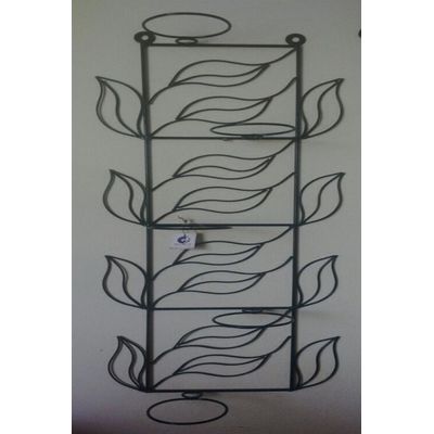 Suporte Ferro Plantas Folhas Preto 5 Vasos