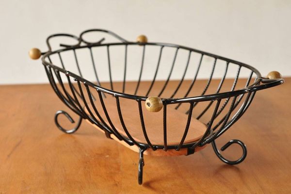 Fruteira cozinha madeira ferro Preta 45cm