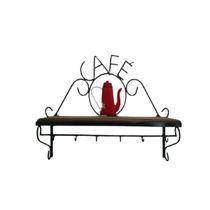 Prateleira Ferro Café cozinha madeira 60 cm largura