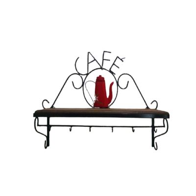 Prateleira Ferro Café cozinha madeira 60 cm largura