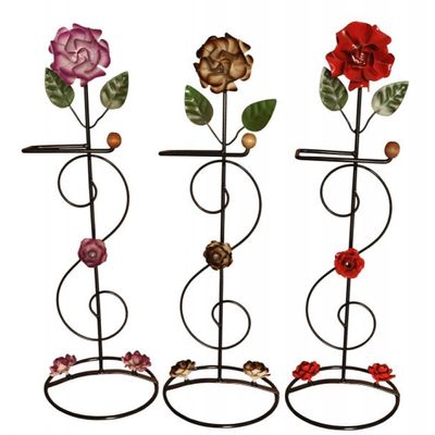 Porta papel higiênico banheiro flores Ferro 3 un 60 cm cada