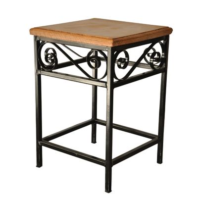 Banco jardim externo ferro madeira 45 cm altura