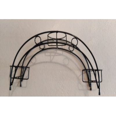 Suporte plantas ferro 3 vasos preto 13 cm diâmetro