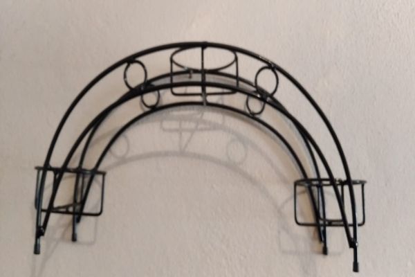 Suporte plantas ferro 3 vasos preto 13 cm diâmetro