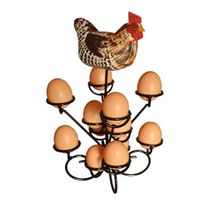 Porta Ovos Cozinha Galinha ferro 12 ovos 30 cm