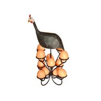 Porta Ovos cozinha Angola ferro preto 12 ovos 30cm