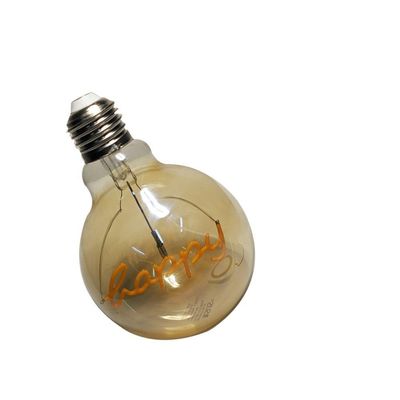 Lampada Led Mensagem Happy Vintage 4W Branco Quente Casa 110