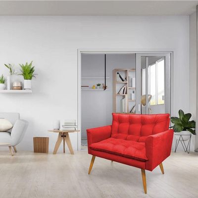 Namoradeira 2 Lugares Olivia Suede Pallazio Vermelho