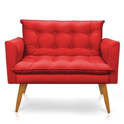 Namoradeira 2 Lugares Olivia Suede Pallazio Vermelho