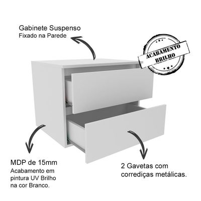 Gabinete Com Cuba Para Banheiro Bn3600x07 Branco