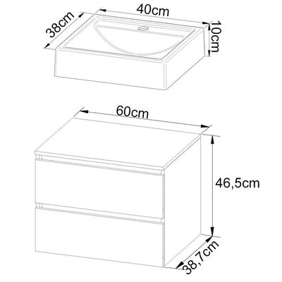 Gabinete Com Cuba Para Banheiro Bn3600x07 Branco