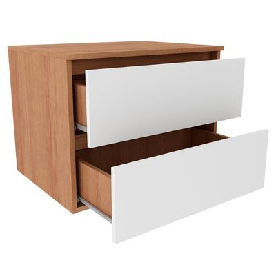 Conjunto Para Banheiro Gabinete Bn3607x02 Amendoa Branco
