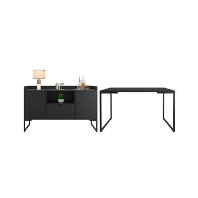 Conjunto Armário E Mesa Cassia Preto