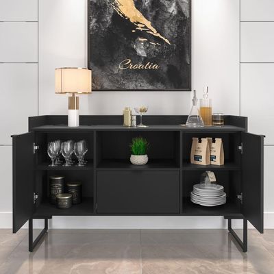 Conjunto Armário E Mesa Cassia Preto