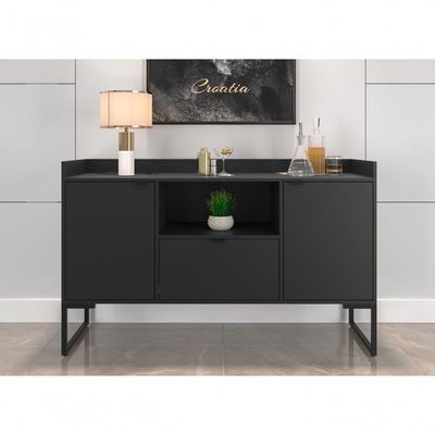 Conjunto Armário E Mesa Cassia Preto