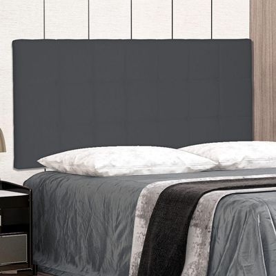 Cabeceira Painel Estofada Cama Box Casal 140cm Suede Cinza