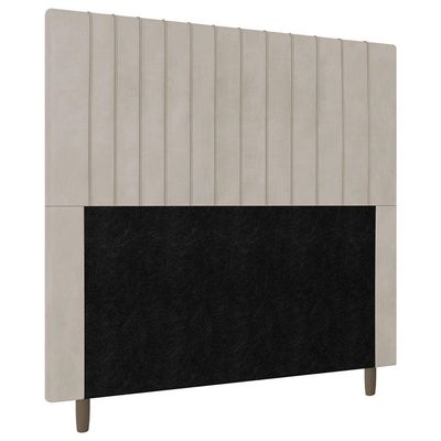 Cabeceira Cama Box Casal Nala 140cm Veludo Bege