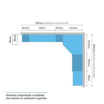Guarda Roupa De Canto Vidro Reflecta Com Escrivaninha Crema