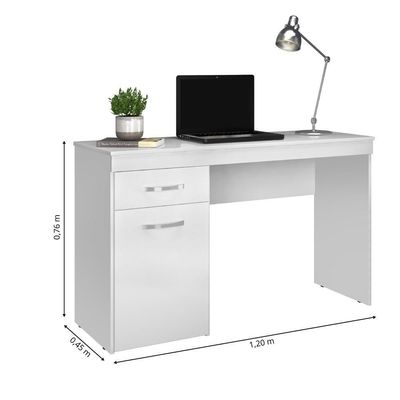 Escrivaninha Com 1 Porta 1 Gaveta Vitória Branco Branco