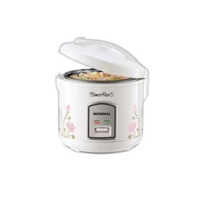 Panela ARROZ Mondial Rice NPE05-5X - 2525-01 BRANCO/FLORAL 110 VOLTS