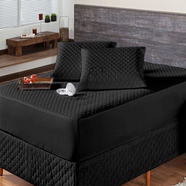 Protetor De Colchão Impermeável Matelado King Preto