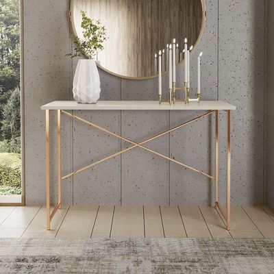 Aparador 76 Cm Estilo Industrial Cobre/Off White
