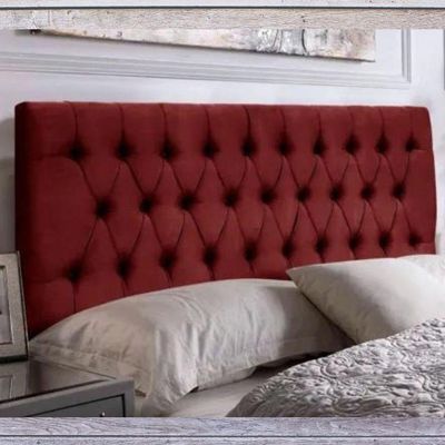 Painel Cabeceira Dubai Para Cama Box-1,38 Mt-suede Vermelho