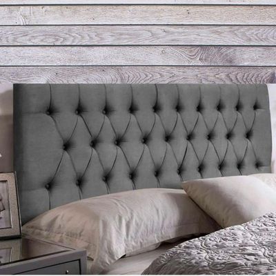 Painel Cabeceira Dubai Para Cama Box-1,28 Mt-suede Cinza