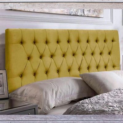 Painel Cabeceira Dubai Para Cama Box-1,28 Mt-suede Amarelo