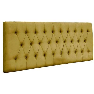 Painel Cabeceira Dubai Para Cama Box-1,20 Mt-suede Amarelo