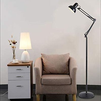 Luminária Abajur Pedestal Articulada Chão Metal 1,90M