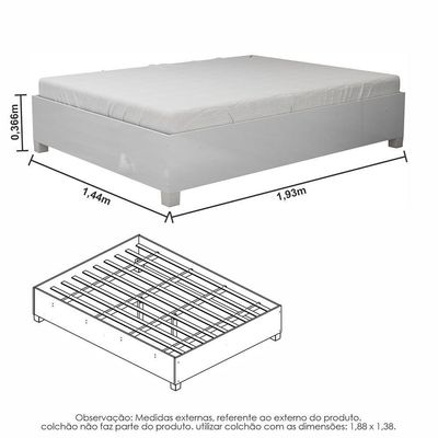 Quarto Completo Casal Sapateira 2 Portas E Cama Branco