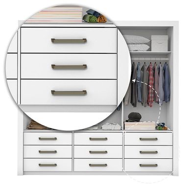 Quarto Completo Casal Sapateira 2 Portas E Cama Branco