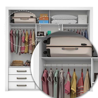 Quarto Completo Casal Sapateira 2 Portas E Cama Branco