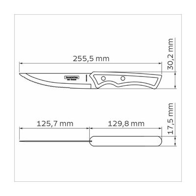 Faca Para Churrasco Jumbo Tramontina Inox Castanho 5''