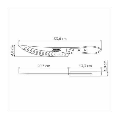 Faca Para Carne Butcher Tramontina Inox Vermelho 8''