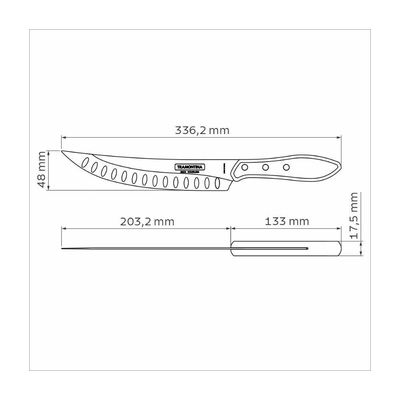 Faca Para Carne Butcher Tramontina Inox Vermelho 8''