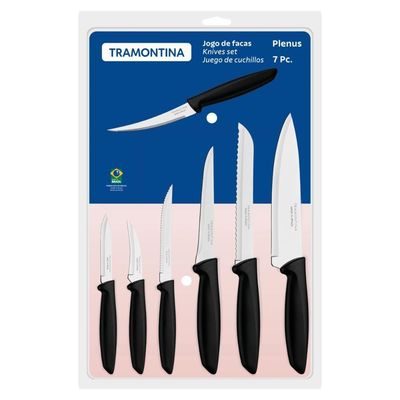 Jogo De Facas Tramontina Plenus Inox Preto 07pçs